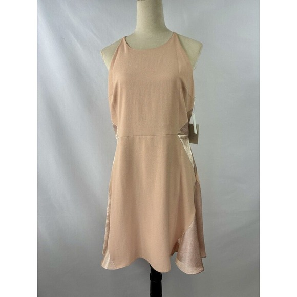 1.State NWT Midnight Soiree Cocktail Dress Peach Blush Rosewater Gold Large - Picture 12 of 12